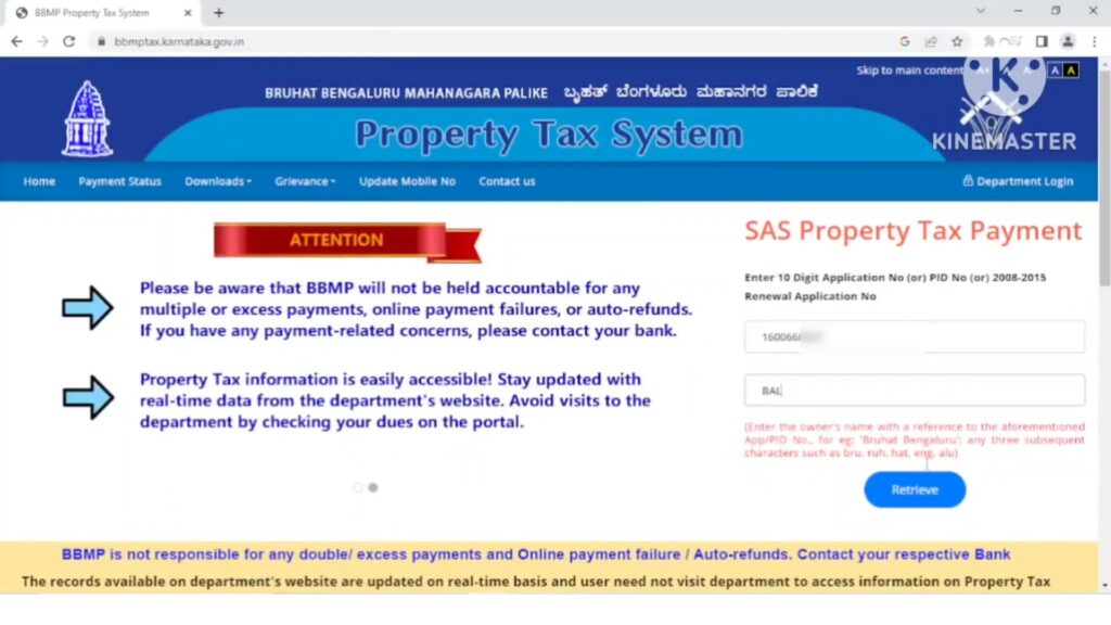 pay BBMP property tax online payment in 2022-23